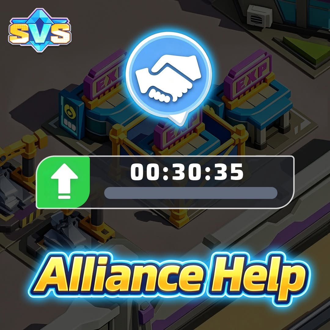 SVS Fantasy Oasis Alliance Help request during building upgrades, research, and healing