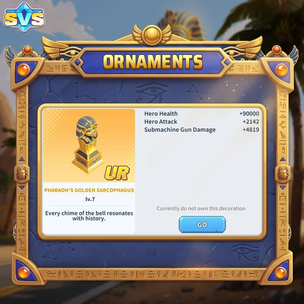 SVS UR Ornament Pharaoh's Golden Sarcophagus Stats